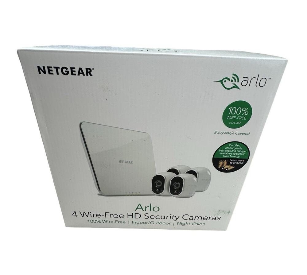 Netgear Arlo VMS3430 4 Camera Wire-Free HD Security System Base Station Sealed